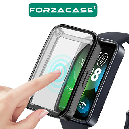 Forzacase Huawei Band 8 ile uyumlu Önü Kapalı Ekran Korumalı Silikon Kılıf - FC010