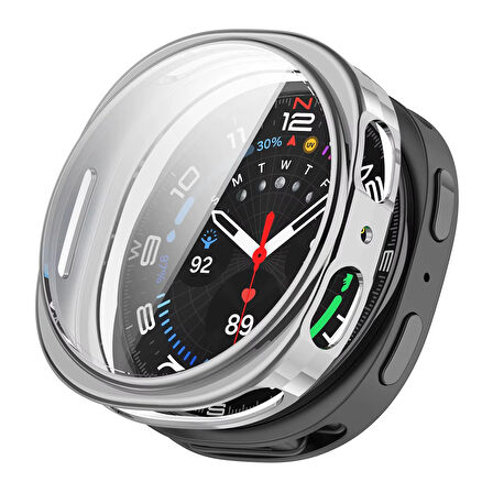 Forzacase Samsung Galaxy Watch 8 40mm ile uyumlu Önü Kapalı Ekran Korumalı Silikon Kılıf - FC010