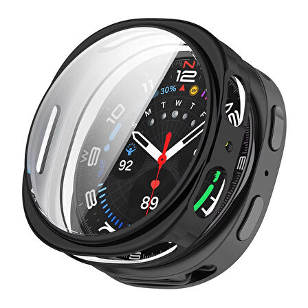 Forzacase Samsung Galaxy Watch 8 40mm ile uyumlu Önü Kapalı Ekran Korumalı Silikon Kılıf - FC010