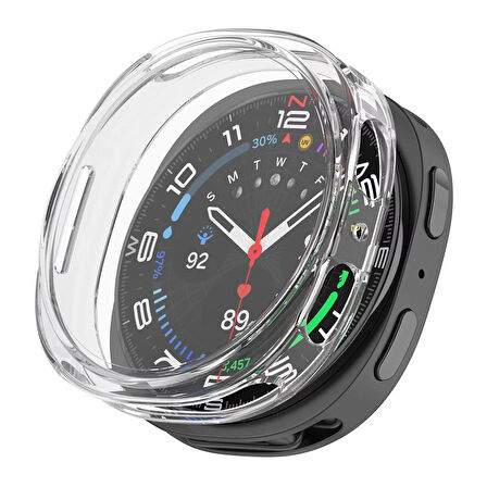 Forzacase Samsung Galaxy Watch 8 44mm ile uyumlu Önü Kapalı Ekran Korumalı Silikon Kılıf - FC010