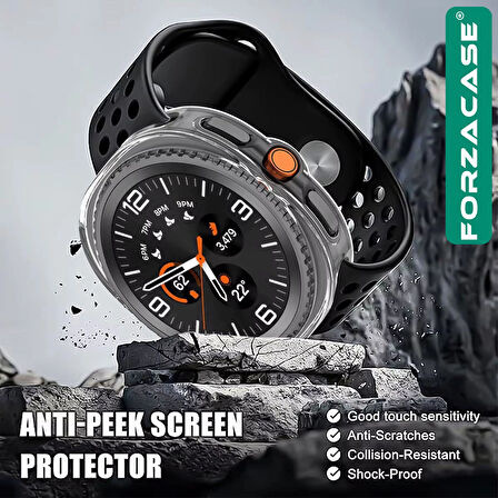 Forzacase Samsung Galaxy Watch 8 44mm ile uyumlu Önü Kapalı Ekran Korumalı Silikon Kılıf - FC010