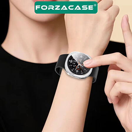 Forzacase Samsung Galaxy Watch 8 44mm ile uyumlu Önü Kapalı Ekran Korumalı Silikon Kılıf - FC010