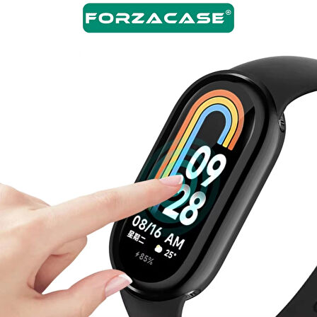 Forzacase Xiaomi Smart Band 10 ile uyumlu Önü Kapalı Ekran Korumalı Silikon Kılıf - FC010