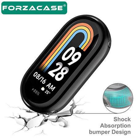 Forzacase Xiaomi Smart Band 10 ile uyumlu Önü Kapalı Ekran Korumalı Silikon Kılıf - FC010