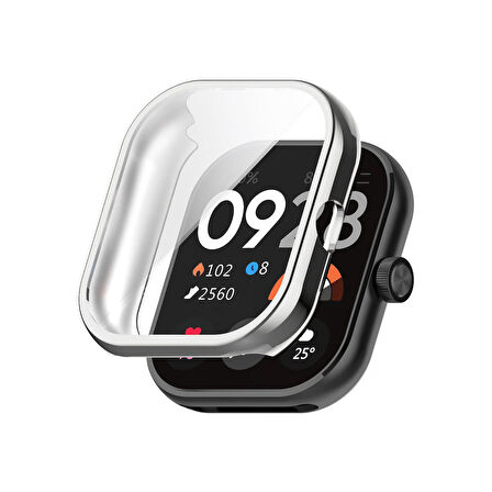 Forzacase Xiaomi Redmi Watch 4 ile uyumlu Önü Kapalı Ekran Korumalı Silikon Kılıf - FC010