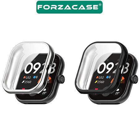 Forzacase Xiaomi Redmi Watch 4 ile uyumlu Önü Kapalı Ekran Korumalı Silikon Kılıf - FC010