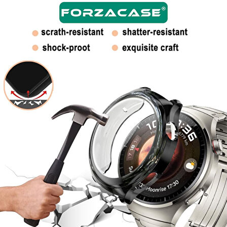 Forzacase Huawei Watch 4 Pro ile uyumlu Önü Kapalı Ekran Korumalı Silikon Kılıf - FC010