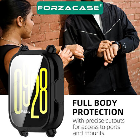 Forzacase Xiaomi Redmi Watch 5 Lite ile uyumlu Önü Kapalı Ekran Korumalı Silikon Kılıf - FC010