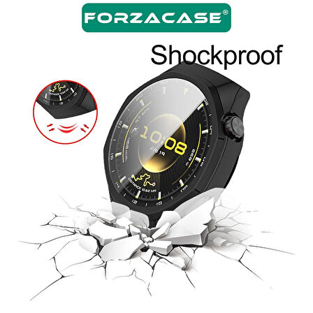 Forzacase Huawei Watch GT6 Pro 46mm ile uyumlu Önü Kapalı Ekran Korumalı Silikon Kılıf - FC010