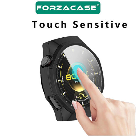 Forzacase Huawei Watch GT6 Pro 46mm ile uyumlu Önü Kapalı Ekran Korumalı Silikon Kılıf - FC010