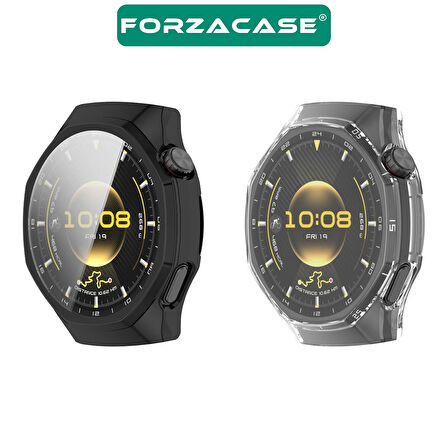 Forzacase Huawei Watch GT6 Pro 46mm ile uyumlu Önü Kapalı Ekran Korumalı Silikon Kılıf - FC010