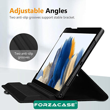 Forzacase Samsung Tab A9 8.7’’ uyumlu 360 Derece Döner Standlı Kılıf + Temperli Kırılmaz Cam FC012