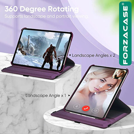Forzacase iPad Mini 7 (A17 Pro) 2024 8.3 inch ile uyumlu 360 Derece Döner Standlı Kılıf - FC012