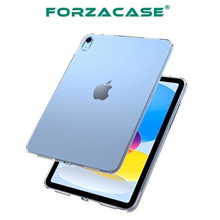 Forzacase iPad 10.Nesil 10.9 inch 2022 ile Uyumlu Silikon Kılıf Şeffaf - FC013