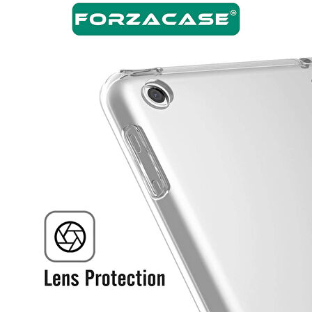 Forzacase Apple iPad 10.2 - 10.5 inch ile Uyumlu Silikon Kılıf Şeffaf - FC013