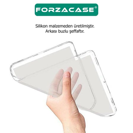 Forzacase iPad Air 13 2026 13 inch ile Uyumlu Silikon Kılıf Şeffaf - FC013
