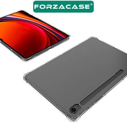 Forzacase Samsung Galaxy Tab S9 X710 ile uyumlu Anti Shock Silikon Kılıf Şeffaf - FC014