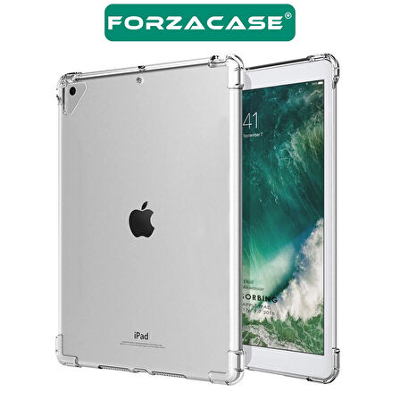 Forzacase iPad 9.7 inch 6.Nesil 2018 ile uyumlu Anti Shock Silikon Kılıf Şeffaf - FC014