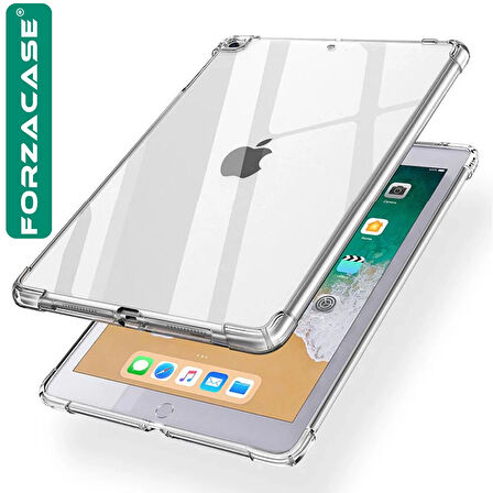 Forzacase iPad 9.7 inch 6.Nesil 2018 ile uyumlu Anti Shock Silikon Kılıf Şeffaf - FC014