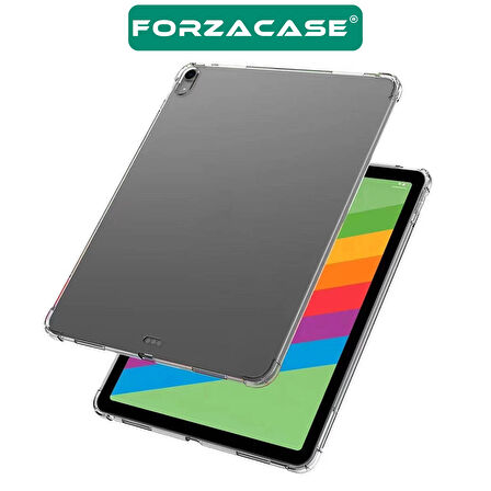 Forzacase iPad Air 4. Nesil 10.9’’ 2020 A2324 A2072 ile uyumlu Anti Shock Silikon Kılıf Şeffaf FC014
