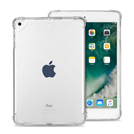 Forzacase iPad mini 1-2-4 7.9 inch ile uyumlu Anti Shock Silikon Kılıf Şeffaf - FC014