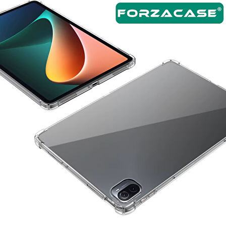Forzacase Xiaomi Pad 5 11 inch Teblet ile uyumlu Anti Shock Silikon Kılıf Şeffaf - FC014