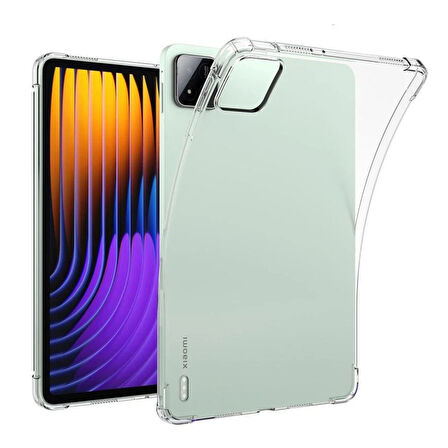 Forzacase Xiaomi Pad 7 / Pad 7 Pro 11.2 inch ile uyumlu Anti Shock Silikon Kılıf Şeffaf - FC014