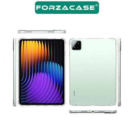 Forzacase Xiaomi Pad 7 / Pad 7 Pro 11.2 inch ile uyumlu Anti Shock Silikon Kılıf Şeffaf - FC014