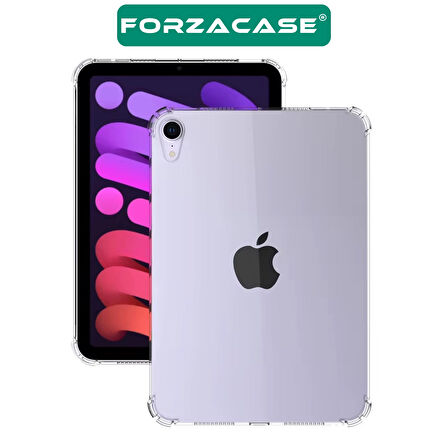 Forzacase iPad mini 6. Nesil 2021 8.3 inch A2568 ile uyumlu Anti Shock Silikon Kılıf Şeffaf - FC014