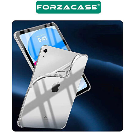 Forzacase iPad 11. Nesil 11 inch 2025 A3355 A3356 ile uyumlu Anti Shock Silikon Kılıf Şeffaf - FC014