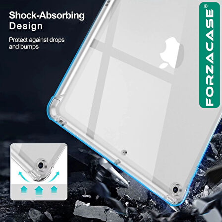 Forzacase iPad 7. Nesil 10.2 inch 2019 A2200 A2198 ile uyumlu Anti Shock Silikon Kılıf Şeffaf FC014