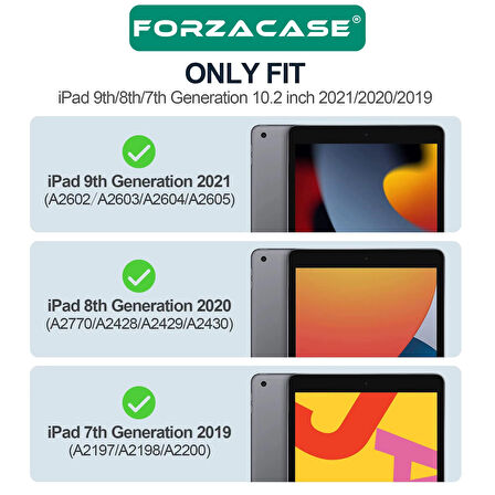 Forzacase iPad 9. Nesil 10.2 inch 2021 A2603 A2604 ile uyumlu Anti Shock Silikon Kılıf Şeffaf FC014