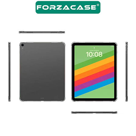 Forzacase Apple iPad Air 2024 13 inch ile uyumlu Anti Shock Silikon Kılıf Şeffaf - FC014