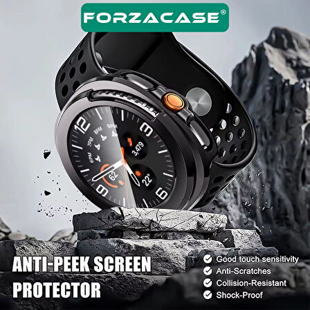 Forzacase Samsung Galaxy Watch 8 Classic 46mm için Ekran Korumalı Sert Rubber Kılıf FC015