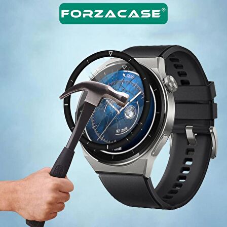 Forzacase Huawei Watch GT3 Pro 46 mm için Çerçeveli Tam Kaplayan 3D Pet Ekran Koruyucu Film - FC016