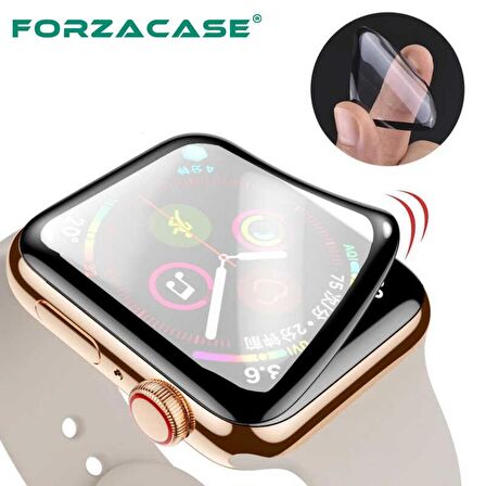 Forzacase Apple Watch 42mm Saatler için Çerçeveli Tam Kaplayan 3D Pet Ekran Koruyucu Film - FC016