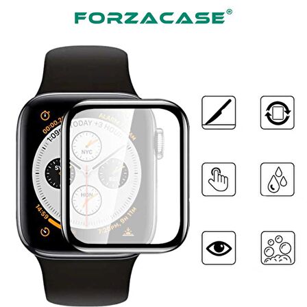 Forzacase Apple Watch 42mm Saatler için Çerçeveli Tam Kaplayan 3D Pet Ekran Koruyucu Film - FC016