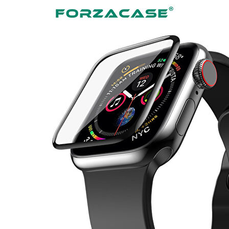 Forzacase Apple Watch 42mm Saatler için Çerçeveli Tam Kaplayan 3D Pet Ekran Koruyucu Film - FC016