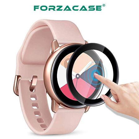 Forzacase Samsung Galaxy Watch Active 2 44mm için Çerçeveli Tam Kaplayan 3D Pet Ekran Filmi - FC016
