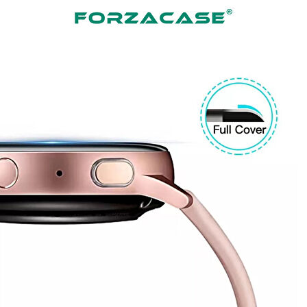 Forzacase Samsung Galaxy Watch Active 2 44mm için Çerçeveli Tam Kaplayan 3D Pet Ekran Filmi - FC016