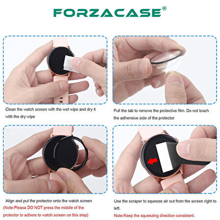 Forzacase Huawei Watch GT 3 46mm için Çerçeveli Tam Kaplayan 3D Pet Ekran Koruyucu Film - FC016