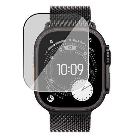 Forzacase Apple Watch Ultra 3 49 mm ile Uyumlu Çerçeveli Tam Kaplayan 3D Pet Ekran Koruyucu Film - FC016