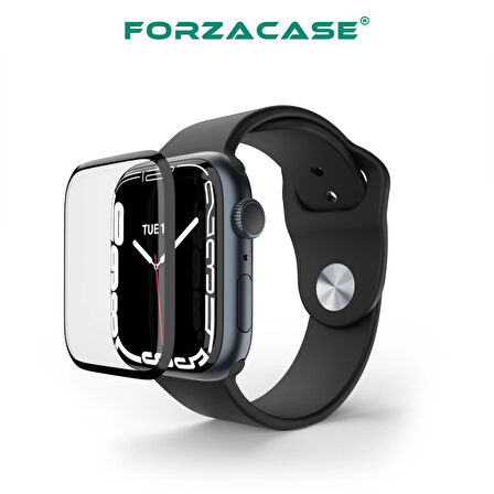 Forzacase Apple Watch Ultra 3 49 mm ile Uyumlu Çerçeveli Tam Kaplayan 3D Pet Ekran Koruyucu Film - FC016