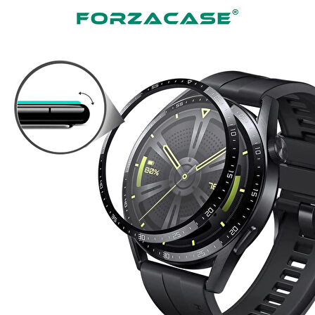Forzacase Huawei Watch GT4 41mm için Çerçeveli Tam Kaplayan 3D Pet Ekran Koruyucu Film - FC016