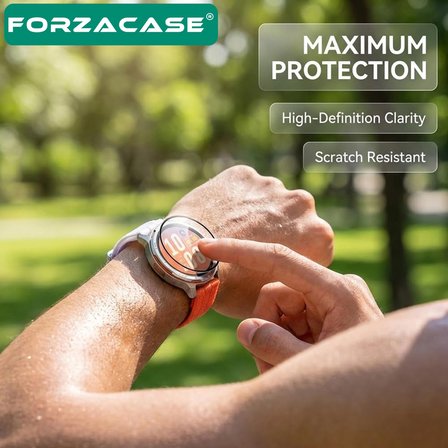 Forzacase Huawei Watch GT Runner 2 uyumlu Çerçeveli Tam Kaplayan 3D Pet Ekran Koruyucu Film - FC016