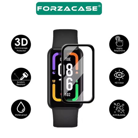 Forzacase Huawei Band 11 ile uyumlu Çerçeveli Tam Kaplayan 3D Pet Ekran Koruyucu Film - FC016