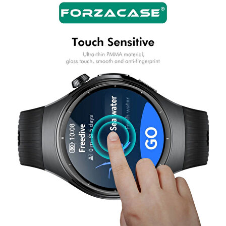 Forzacase Huawei Watch 5 46mm ile uyumlu Çerçeveli Tam Kaplayan 3D Pet Ekran Koruyucu Film - FC016
