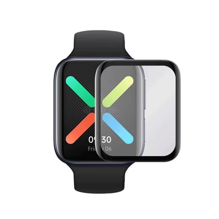 Forzacase Oppo Watch 46mm ile uyumlu Çerçeveli Tam Kaplayan 3D Pet Ekran Koruyucu Film - FC016