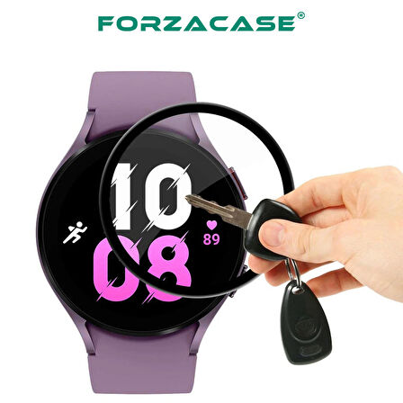 Forzacase Samsung Galaxy Watch 6 40mm için Çerçeveli Tam Kaplayan 3D Pet Ekran Koruyucu Film - FC016