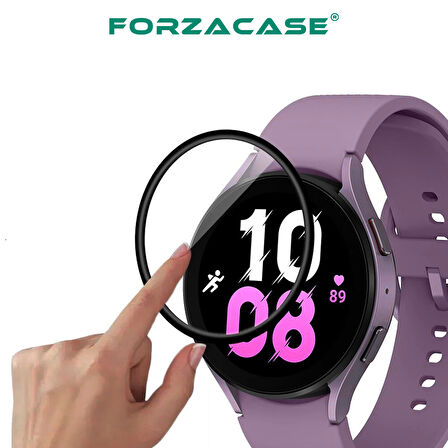 Forzacase Samsung Galaxy Watch 7 40mm için Çerçeveli Tam Kaplayan 3D Pet Ekran Koruyucu Film - FC016
